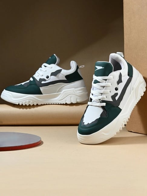 Hoversoul Men's Rayo White Forest Chunky Sneakers