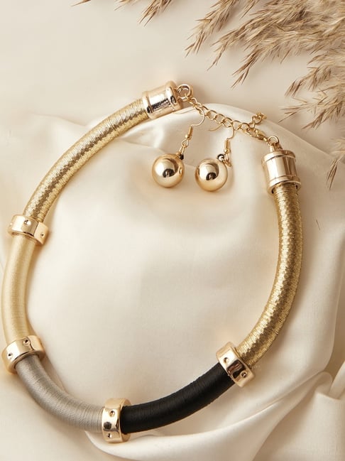 SOHI Multicolor Statement Necklace & Earring Set