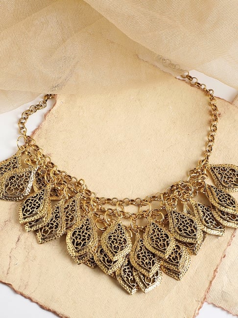 SOHI Gold Designer Stone Necklace