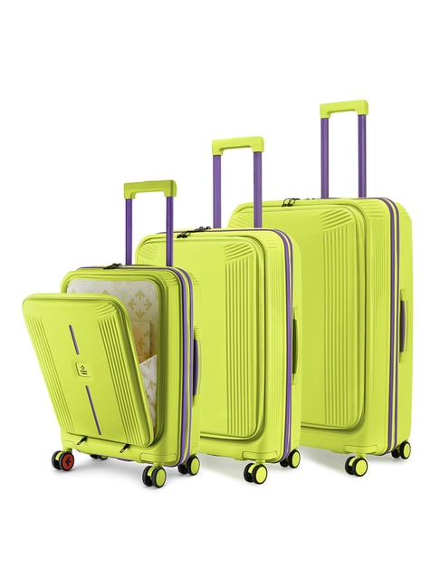 Nasher Miles Green 8 Wheels Alexandria Hard-Sided Polypropylene Trolley Bag-picture-36