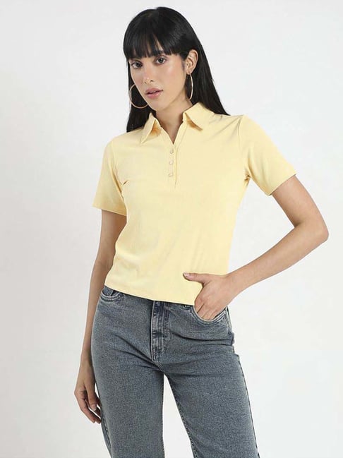 Madame Yellow Regular Fit Polo T-Shirt-picture-39