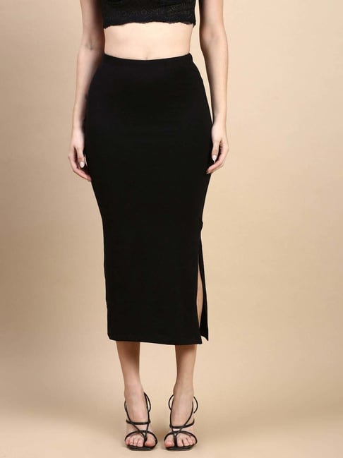 Kryptic Black Cotton Skinny Fit Shapewear