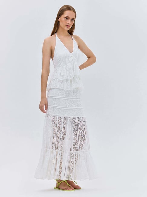 Cover Story White Regular Fit Lace Top-picture-22