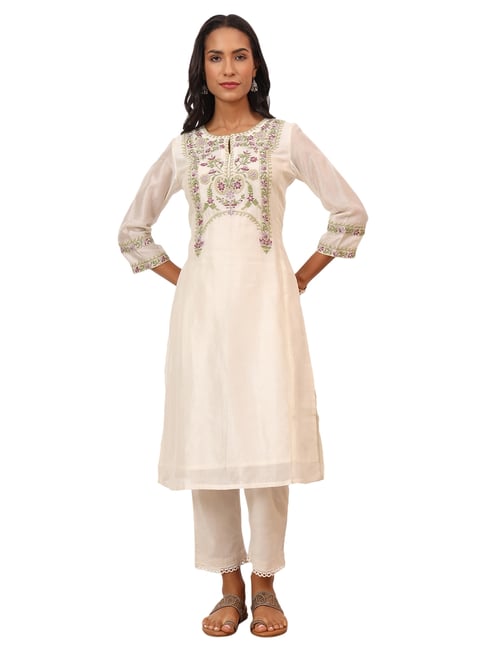 Folksong By W White Embroidered Kurta-picture-13