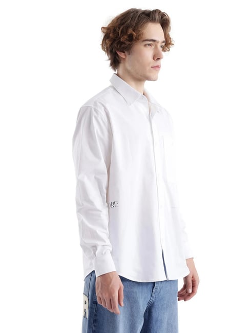 Rare Rabbit White Regular Fit Solid Shirt-image-42