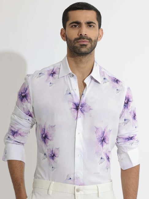 Rare Rabbit White Regular Fit Floral Shirt-picture-26