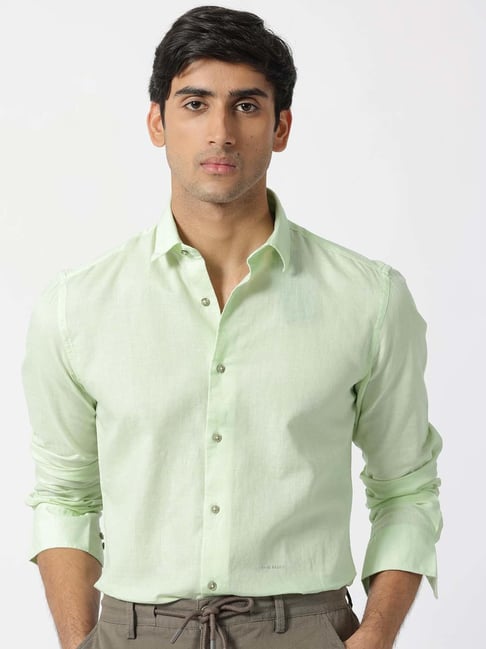 Rare Rabbit Green Regular Fit Solid Shirt-picture-36