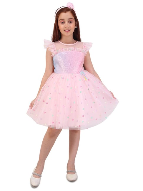Cutecumber Girls Pink Regular Fit Party Dress-picture-29