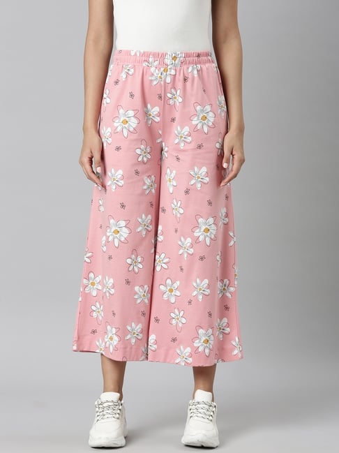 TWIN BIRDS Peach Pink Floral Trousers-picture-35