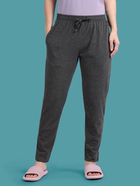 TWIN BIRDS Charcoal Grey Solid Night Pants