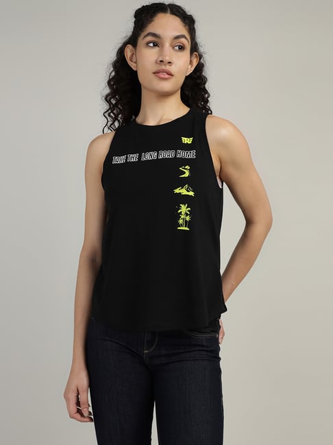 Royal Enfield Black Cotton Printed Sleeveless T-Shirt-picture-23