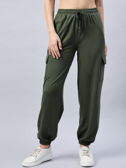 FEMEA Olive Cotton Regular Fit Joggers-picture-38