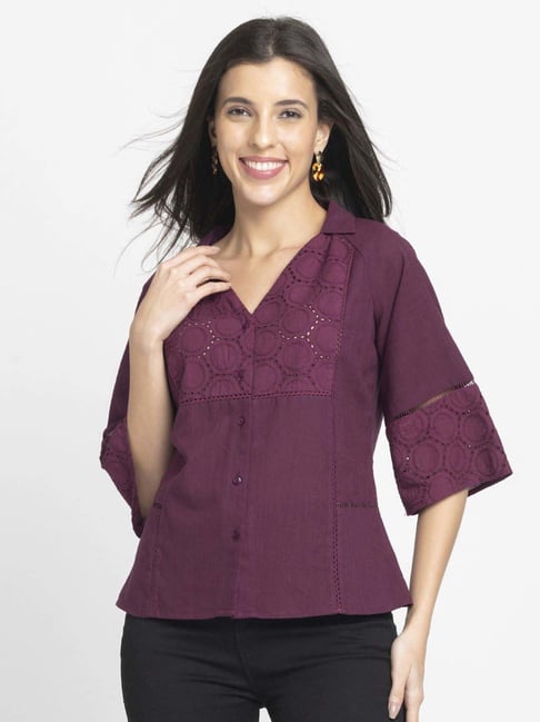 SHAYE Purple Casual Shirt-picture-34