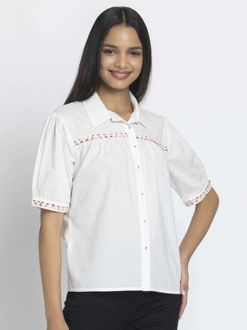 SHAYE White Casual Shirt-picture-43