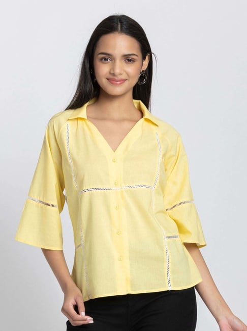 SHAYE Yellow Casual Shirt-picture-20