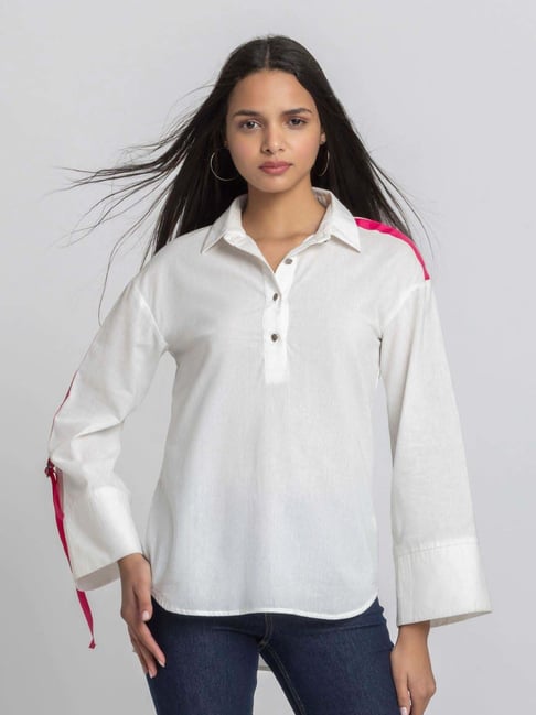 SHAYE White Casual Shirt-picture-10