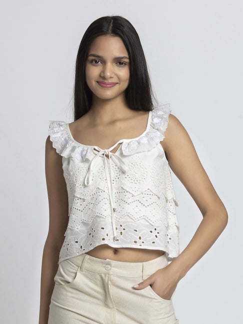 SHAYE White Embroidered Top-picture-25