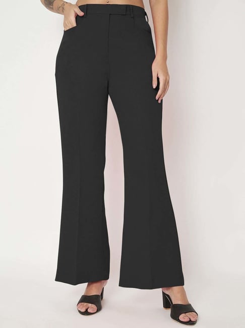 Brinns Black Flaired Fit Trousers