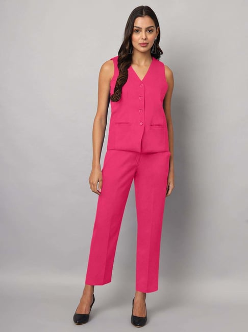 Brinns Pink Regular Fit Formal Suit-picture-17
