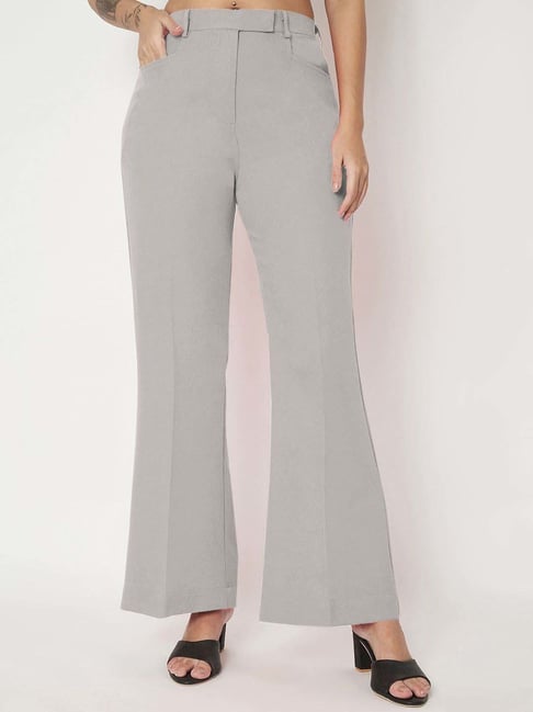Brinns Grey Flaired Fit Trousers-picture-32