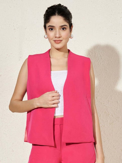 Brinns Pink Regular Fit Waistcoat-picture-45