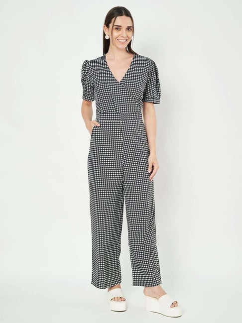 Brinns Black & White Regular Fit Printed Jumpsuit-picture-11
