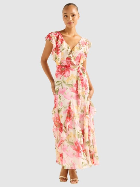 Forever New Red Lyell Floral Naya Ruffle Midi Dress-picture-48