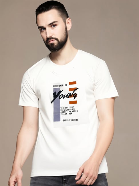Vimal Jonney White Regular Fit Graphic T-Shirt-picture-13