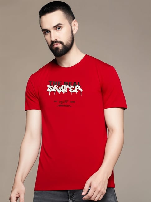 Vimal Jonney Red Regular Fit Graphic T-Shirt-picture-44