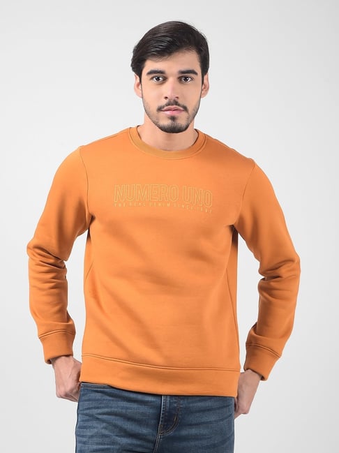 Numero Uno Dark Tan Regular Fit Graphic Sweatshirt