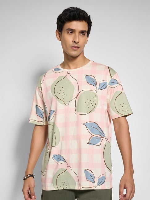 7 Alt By Pantaloons Pink Cotton Relaxed Fit Floral Print T-Shirts-picture-17