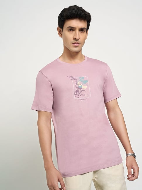 7 Alt By Pantaloons Purple Cotton Slim Fit Printed T-Shirts-picture-33