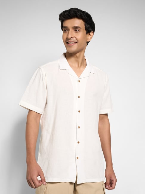 7 Alt By Pantaloons Off White Cotton Relaxed Fit Shirts-picture-19