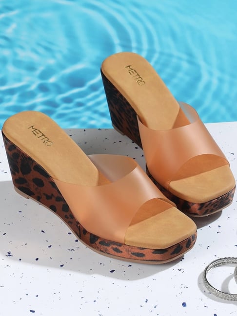 Metro Women's Tan Slide Wedges-picture-33