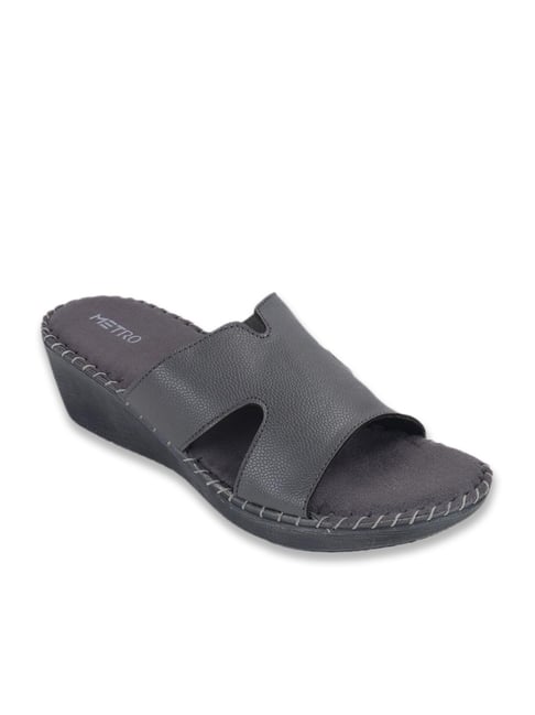 Metro Women's Grey Slide Wedges-picture-48