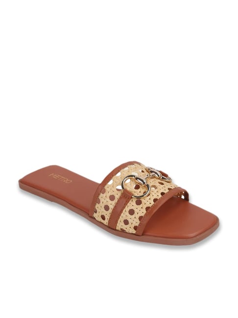 Metro Women's Tan Slide Sandals-picture-27