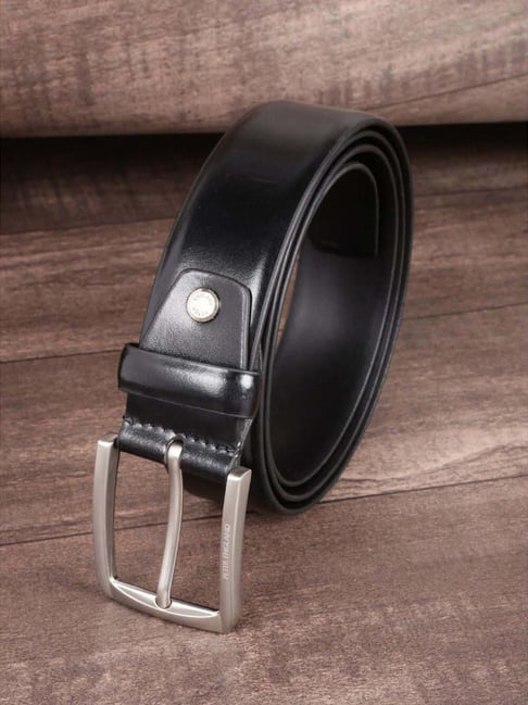 Peter England Black Leather Formal Belt-picture-26