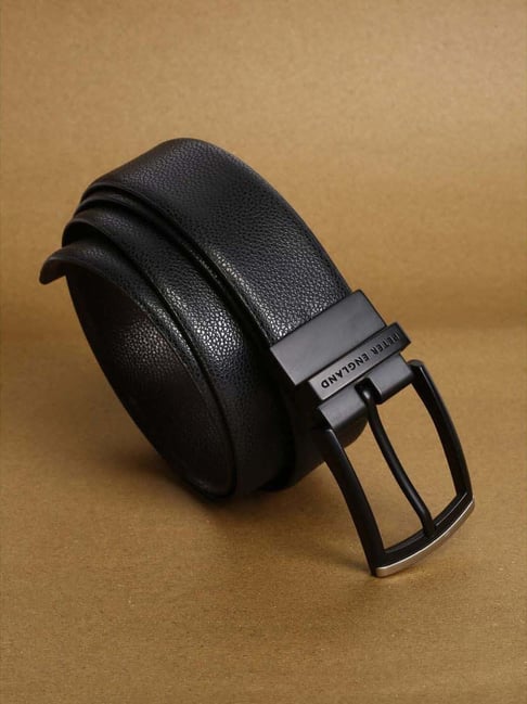 Peter England Black Leather Reversible Belt-picture-27