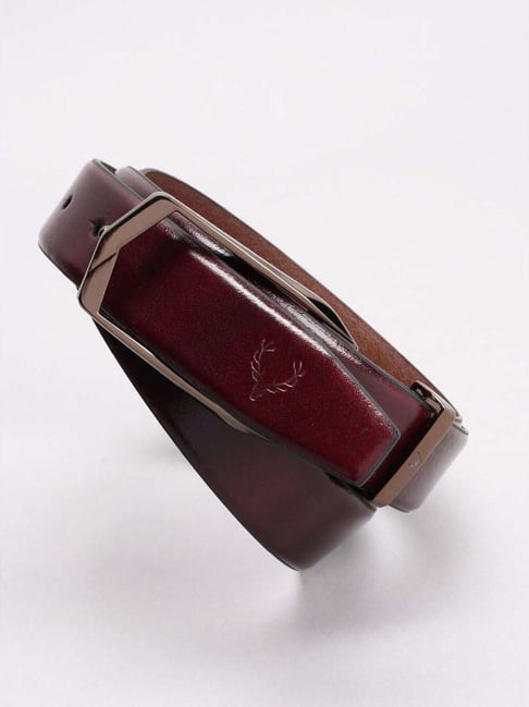 Allen Solly Maroon Leather Casual Belt
