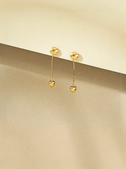 P.N.Gadgil Jewellers Sleek Pebble 22kt Yellow Gold Dangler Earring For Woman-image-17