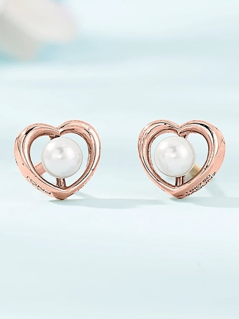 P.N.Gadgil Jewellers Heart Lume 18kt Rose Gold Stud Earring For Woman-image-15