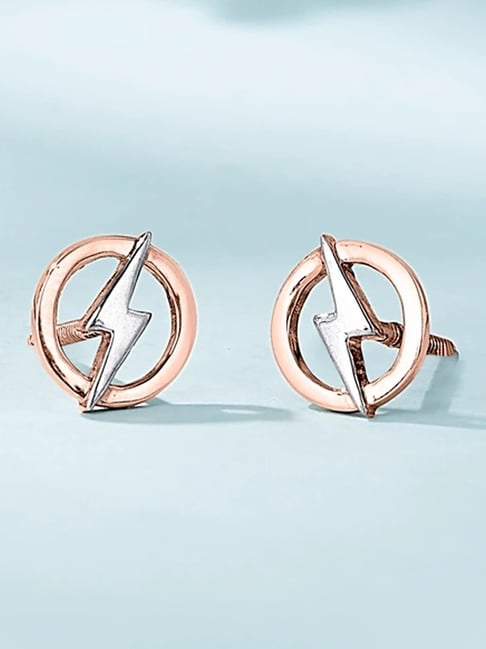litestyle by png P.N.Gadgil Jewellers Thunder Glint 18kt Rose Gold Stud Gold Earring For Woman-picture-35