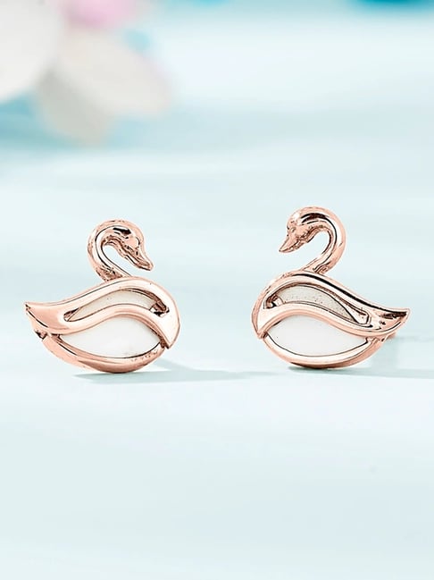 Buy Jewellers Regalia Swan 18kt Stud Earring For Woman