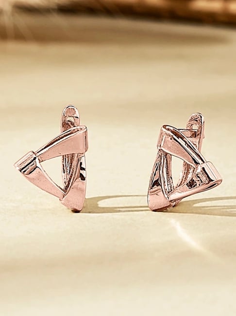 P.N.Gadgil Jewellers Golden Vertex 18kt Rose Gold Stud Earring For Woman-image-27