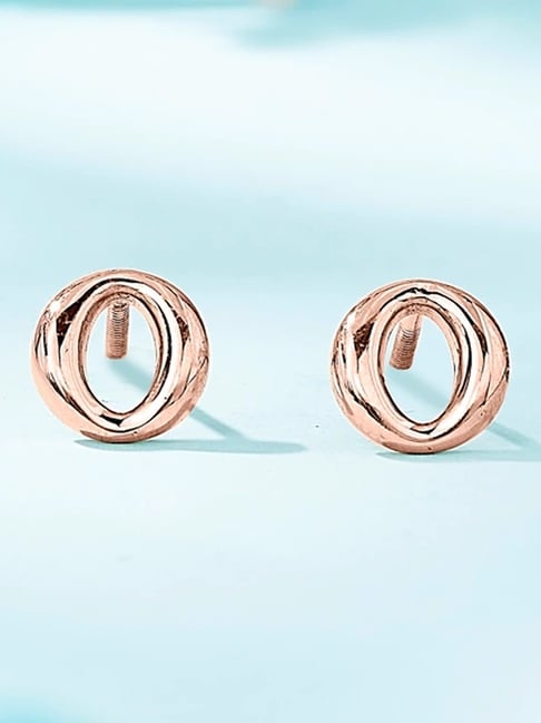 P.N.Gadgil Jewellers Opulent O 18kt Rose Gold Stud Gold Earring For Woman-image-11