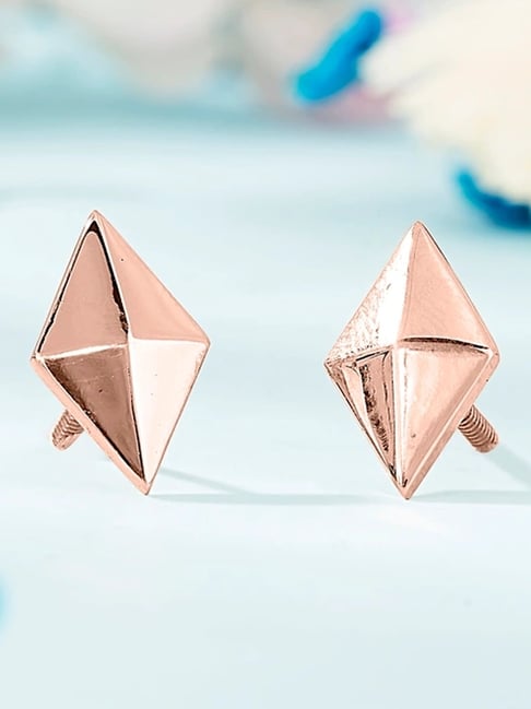 P.N.Gadgil Jewellers Orna Edge 18kt Rose Gold Stud Gold Earring For Woman-image-22