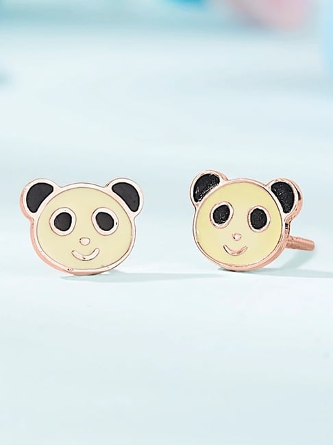 litestyle by png P.N.Gadgil Jewellers Panda Pop 18kt Rose Gold Stud Gold Earring For Kids-picture-33