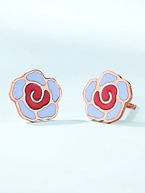 litestyle by png P.N.Gadgil Jewellers Wildflower Muse 18kt Rose Gold Stud Gold Earring For Kids-picture-34