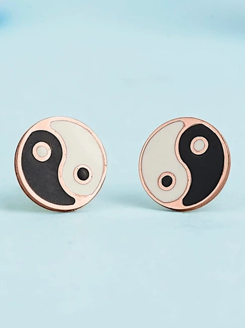 litestyle by png P.N.Gadgil Jewellers Yin-Yang 18kt Rose Gold Stud Gold Earring For Kids-picture-38