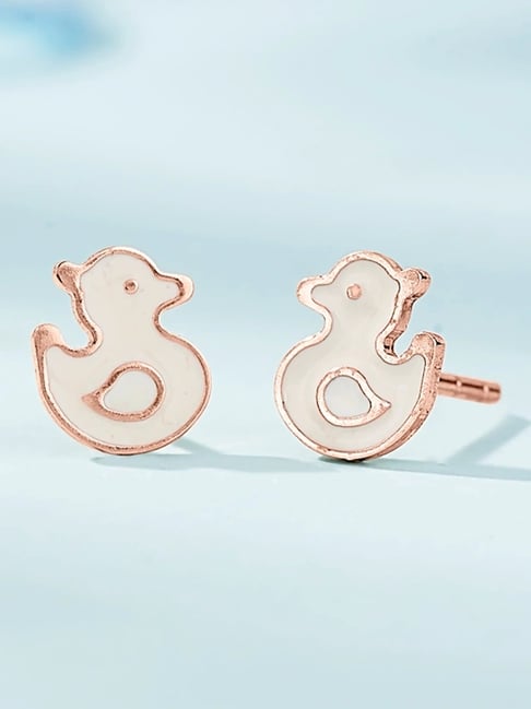 litestyle by png P.N.Gadgil Jewellers Ducky Delights 18kt Rose Gold Stud Gold Earring For Kids-picture-31